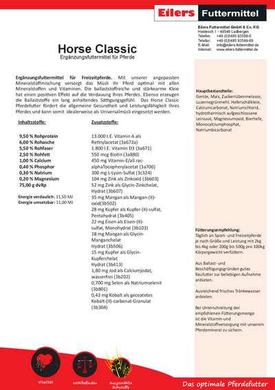 Müsli für Freizeitpferde - Horse Classic gesackt 25 kg