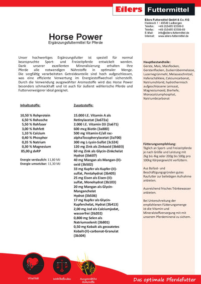 Müsli für Sportpferde - Horse Power gesackt 25 kg