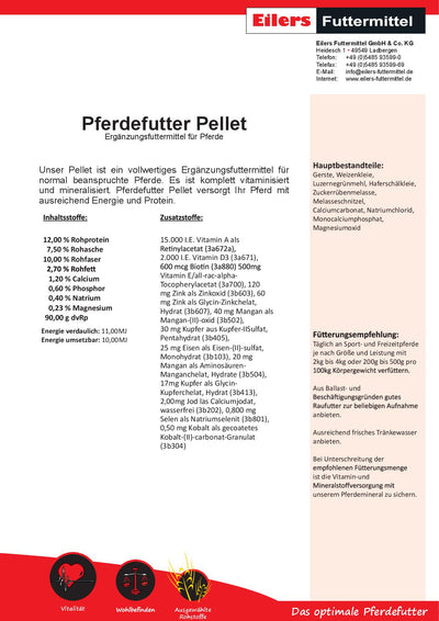 Pellets für Freizeit- und Sportpferde - Pferdefutter Pellet gesackt 25 kg